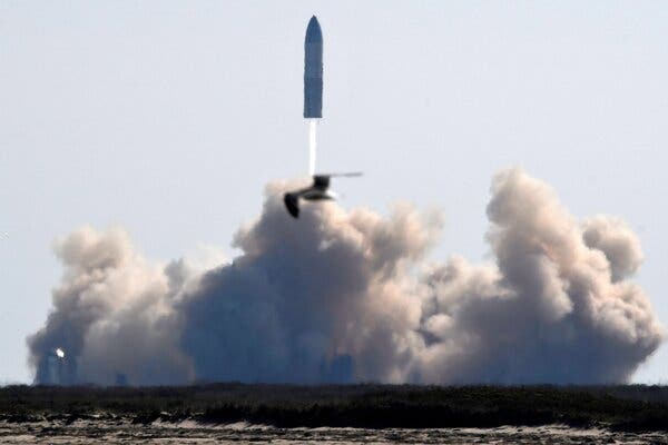 The SpaceX Starship SN9 test launch in Boca Chica, Texas, on Feb. 2.